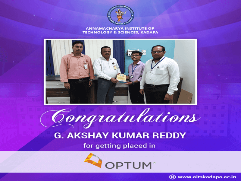 AITS, Kadapa Student Get Placed in Optum